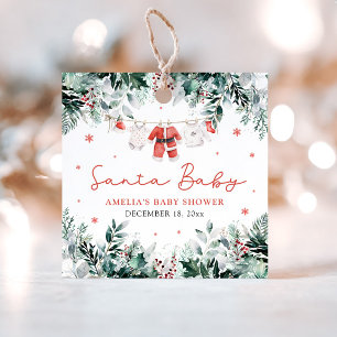 Red Santa Baby Christmas Baby Clothes Baby Shower Favor Tags