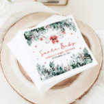 Red Santa Baby Christmas Baby Clothes Baby Shower Napkins<br><div class="desc">The Red Santa Baby Christmas Baby Clothes Baby Shower Napkins bring festive cheer and seasonal charm to your holiday-themed baby shower! Featuring a cute design with red Santa baby clothes, delicate red snowflakes, and touches of winter greenery eucalyptus, these napkins perfectly capture the cozy, joyful spirit of the season. They’re...</div>