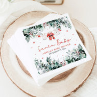Red Santa Baby Christmas Baby Clothes Baby Shower Napkins