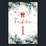 Red Santa Baby Christmas Baby Clothes Baby Shower Table Number<br><div class="desc">The Red Santa Baby Christmas Baby Clothes Baby Shower Table Number is a charming and practical addition to your holiday-themed baby shower. Featuring a festive red design with adorable Santa baby clothes, these table numbers help guests easily find their seats while adding a touch of seasonal cheer to your decor....</div>