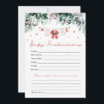 Red Santa Baby Christmas Baby Prediction Game Invitation<br><div class="desc">The Red Santa Gender Neutral Santa Baby Clothes Christmas Santa Baby Prediction Game adds a delightful and festive touch to your holiday baby shower! Featuring a charming design with red snowflakes, eucalyptus greenery, and adorable Santa-inspired baby clothes, this game invites guests to predict fun details about the baby, such as...</div>
