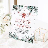 Red Santa Baby Christmas Baby Shower Diaper Raffle