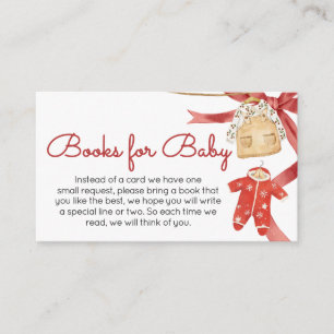Red Santa Baby Christmas BabyShower Books for Baby Enclosure Card