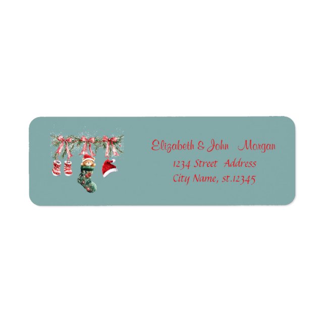 Red Santa Baby Christmas Clothesline Label (Front)
