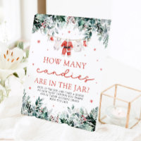Red Santa Baby Guess How Many Candies Baby Shower 