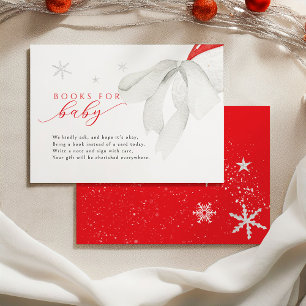 Red Santa Baby Shower Books for Baby Enclosure Card