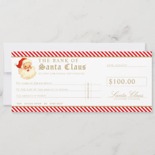 Red Santa Cheque Gift Voucher Card