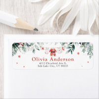 Red Santa Christmas Baby Shower Return Address