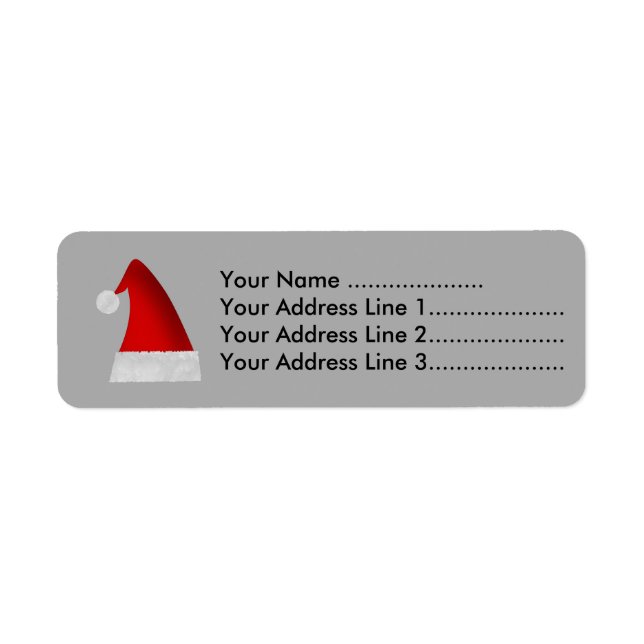 Red Santa Christmas Hat Label (Front)