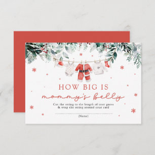 Red Santa Christmas How Big is Mommy's Belly Game Enclosure Card