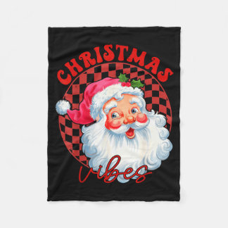Red Santa Christmas Vibes Vintage Nk Santa Claus F Fleece Blanket