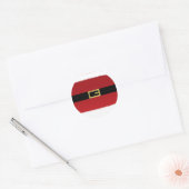 Red Santa Claus Belt & White Fur Christmas Classic Round Sticker (Envelope)