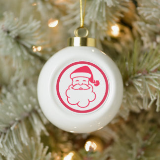 Red Santa Claus Ceramic Ball Christmas Ornament