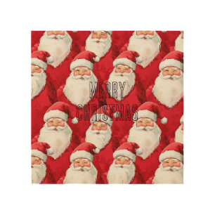 Red Santa Claus Christmas Wood Wall Art