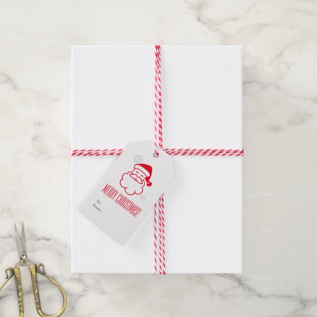 Red Santa Claus Gift Tags (With Twine)