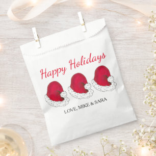 Red Santa Claus Hat Christmas Happy Holidays Favor Bag