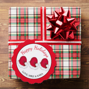 Red Santa Claus Hat Christmas Happy Holidays Ornament Card
