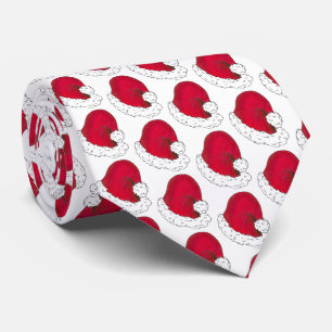 Red Santa Claus Hat Merry Christmas Xmas Holiday Neck Tie