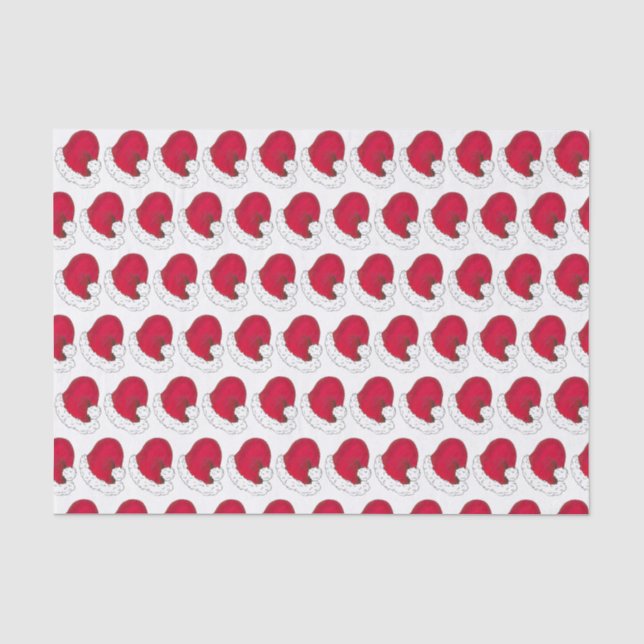 Red Santa Claus Hat Merry Christmas Xmas Holiday Tissue Paper (Front)