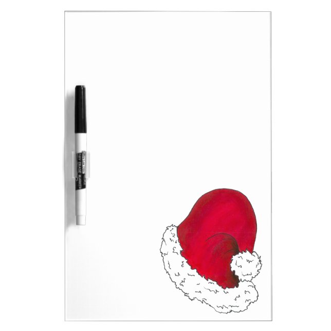 Red Santa Claus Hat Secret Santa Christmas Xmas Dry Erase Board (Front)