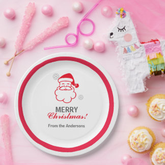 Red Santa Claus Paper Plates