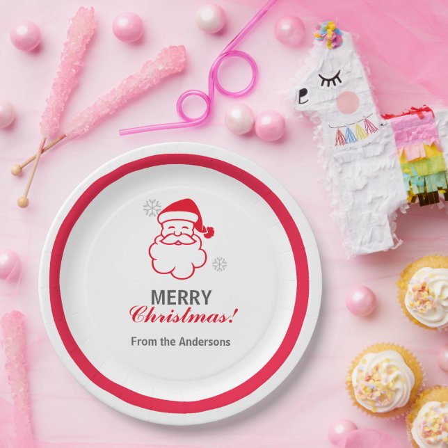 Red Santa Claus Paper Plates (Party)