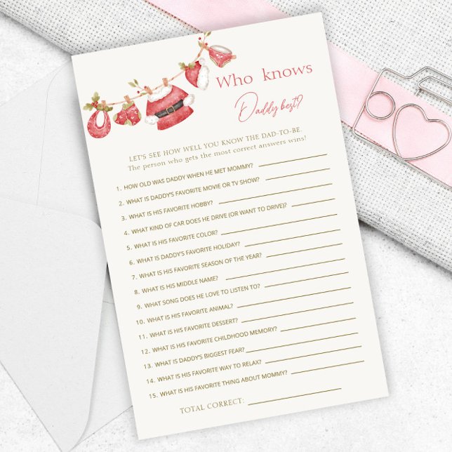 Red Santa Clothes Baby Shower Daddy Best Games (Creator Uploaded)