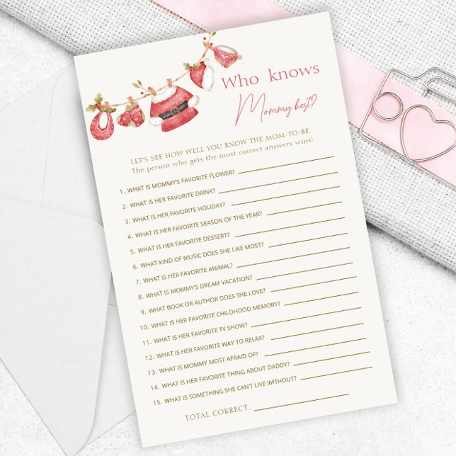 Red Santa Clothes Baby Shower Mommy Best Games (Creator Uploaded)