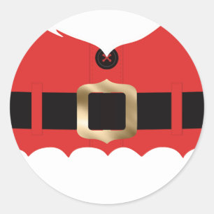 Red Santa Coat Christmas Classic Round Sticker