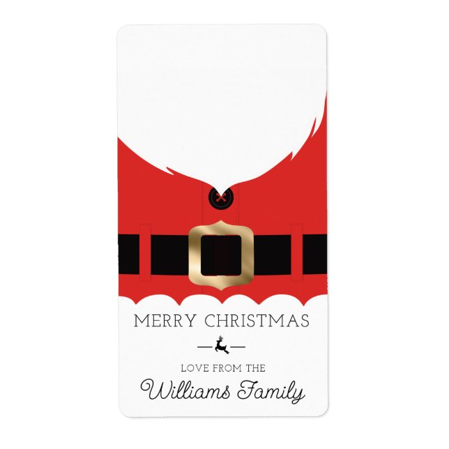 Red Santa Coat Christmas Gift Sticker (Front)
