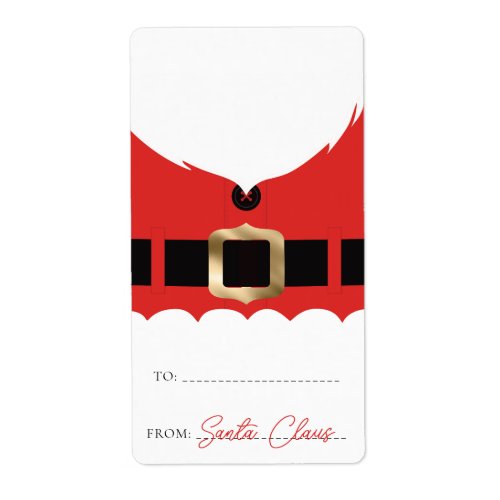 Red Santa Coat Christmas Gift Tag Sticker