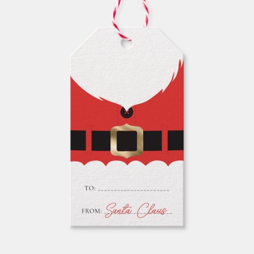 Red Santa Coat Christmas Gift Tags