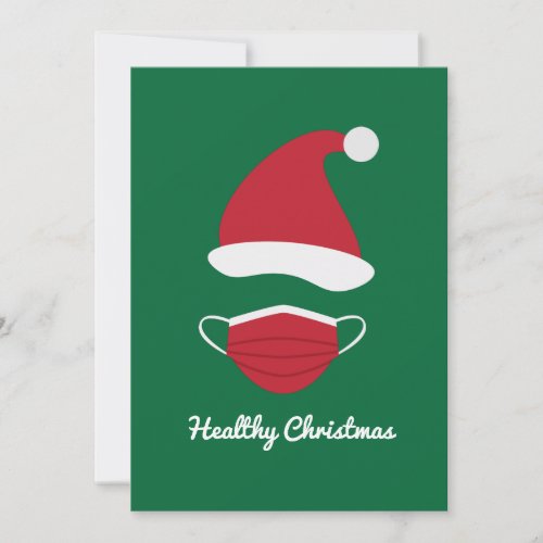 Red Santa hat and face mask Holiday Card