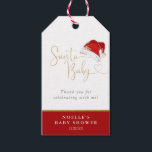 Red Santa Hat Christmas Santa Baby Baby Shower Gift Tags<br><div class="desc">Add the finishing touch to your favors with these adorable,  customizable "Santa baby" baby shower favor tags.</div>