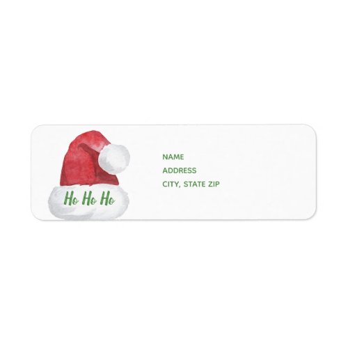 Red Santa Hat Ho Ho Ho Label