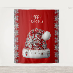 Red Santa Hat Holiday Backdrop