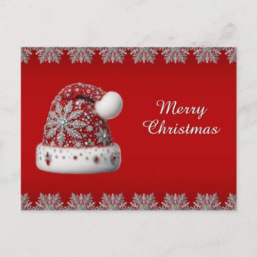 Red Santa Hat Holiday Christmas Postcard