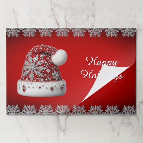 Red Santa Hat Holiday Tearaway Placemat
