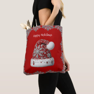 Red Santa Hat Holiday Tote Bag