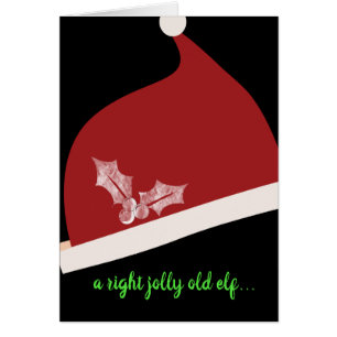 Red Santa Hat Traditional Christmas Greeting Cards