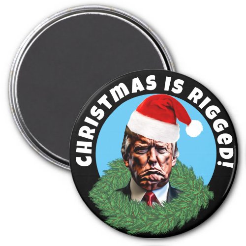  Red Santa Hat Trump Rigged Christmas Magnet