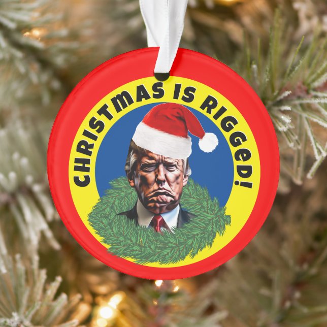 Red Santa Hat Trump Rigged Christmas Ornament (Tree)
