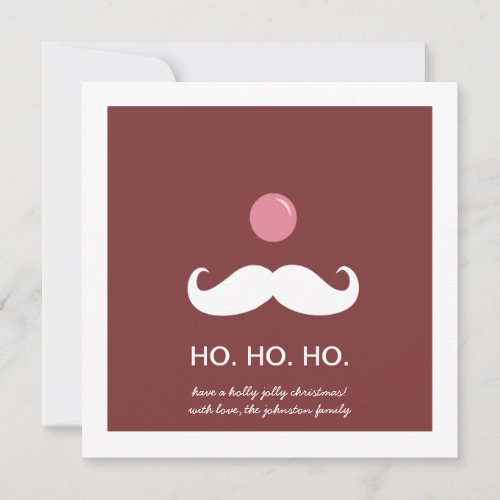 Red Santa Mustache Christmas Photo Flat Cards