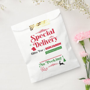 Red Santa Sack North Pole Delivery Merry Christmas Favor Bag