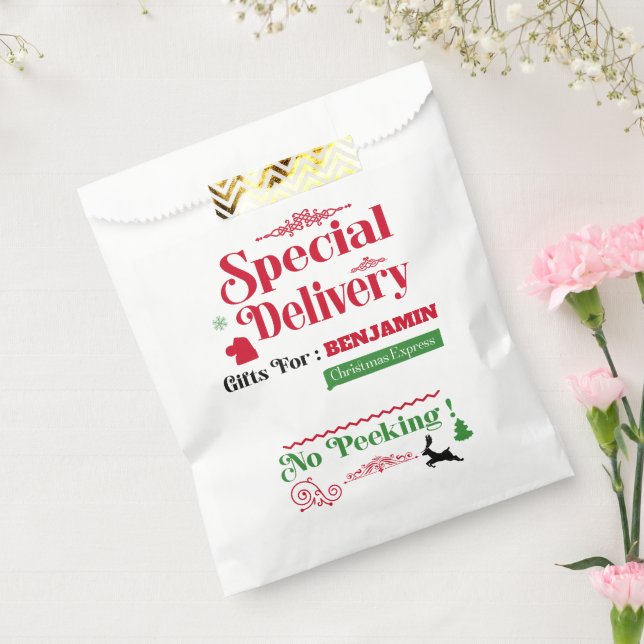 Red Santa Sack North Pole Delivery Merry Christmas Favor Bag (Sealed)