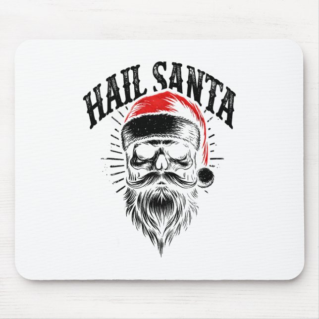 Red Santa Skull Christmas Holiday Mouse Pad (Front)