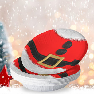 Red Santa Suit Christmas Holiday Party Paper Bowls