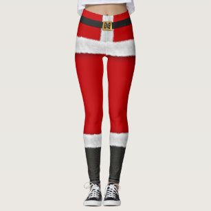 Women's Red Santa Claus Costume Legging Leggings