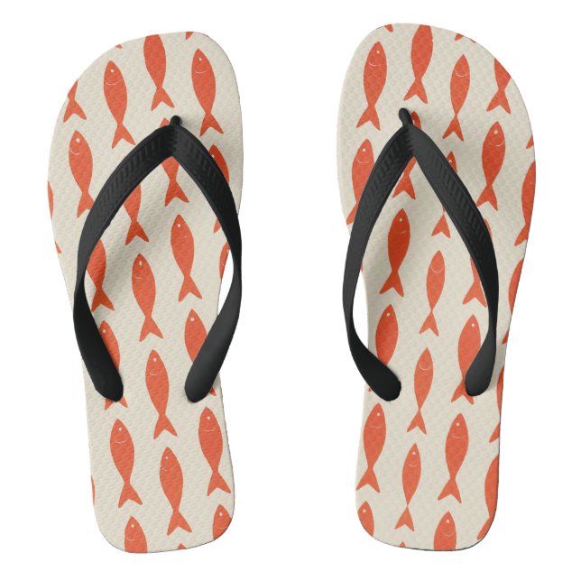 Red Sardines Fish Summer Flip Flops (Footbed)