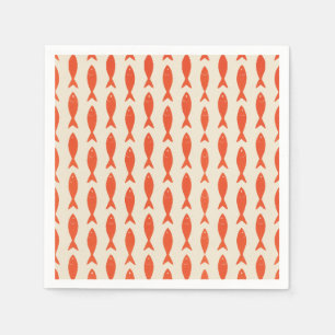 Red Sardines Fish Summer Napkins
